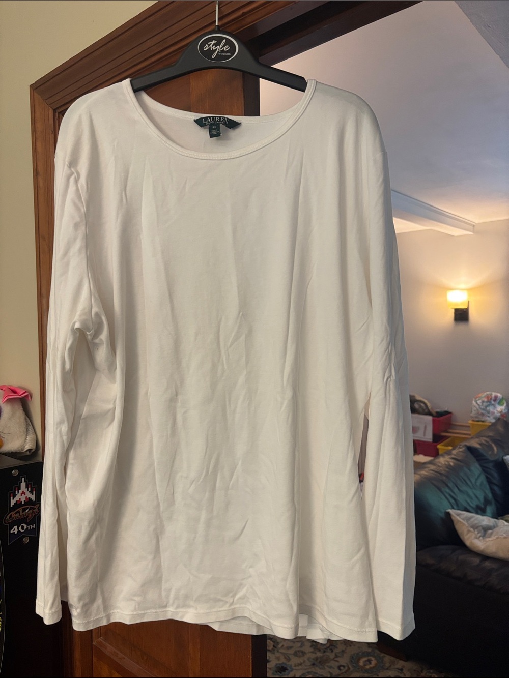 Lauren Ralph Lauren White Long Sleeve Crewneck Tee